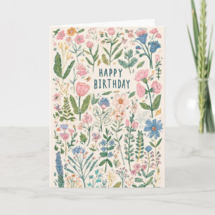 Pretty Floral Birthday Card