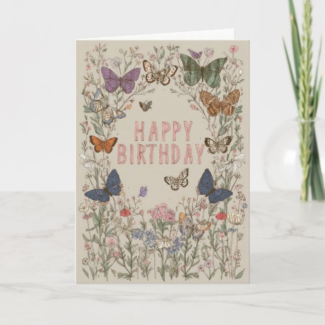 Pretty Floral Birthday Card (Front)