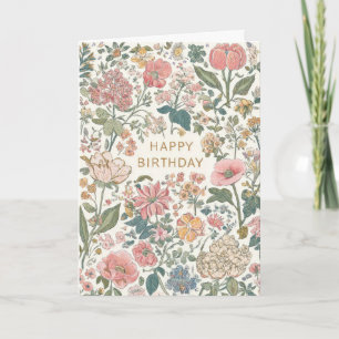 Pretty Floral Birthday Card