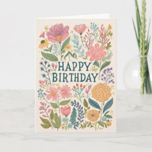 Pretty Floral Birthday Card
