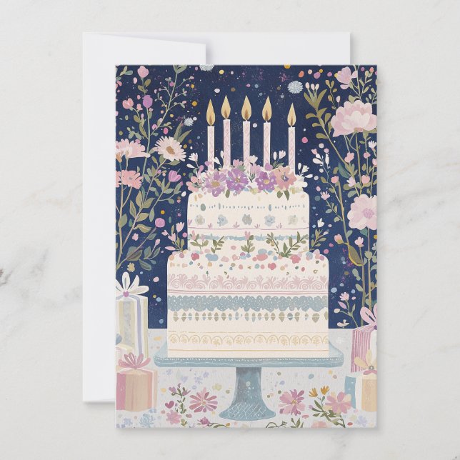 Pretty Floral Birthday Card (Front)