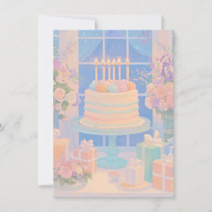 Pretty Floral Birthday Flat Card