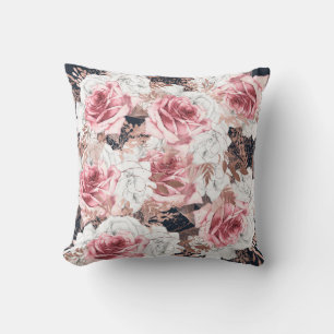 PRETTY FLORAL BLACK PINK DOUBLE SIDED Cushion