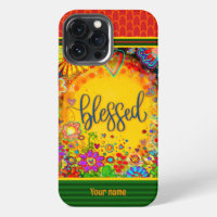 Pretty Floral Blessed Inspirivity Name Case-Mate