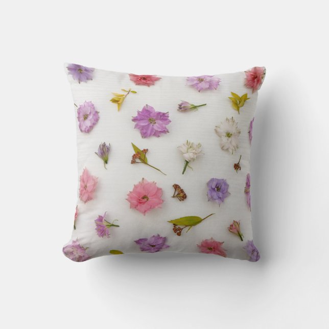 Pretty Floral Blossoms, Unique Photo Mock-up Style Cushion (Front)