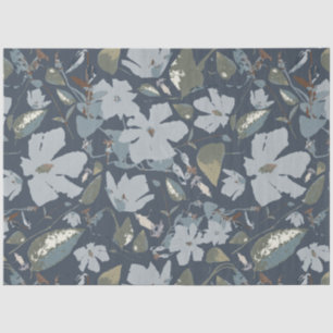 Pretty Floral Blue Clematis Flowers Tissue Paper