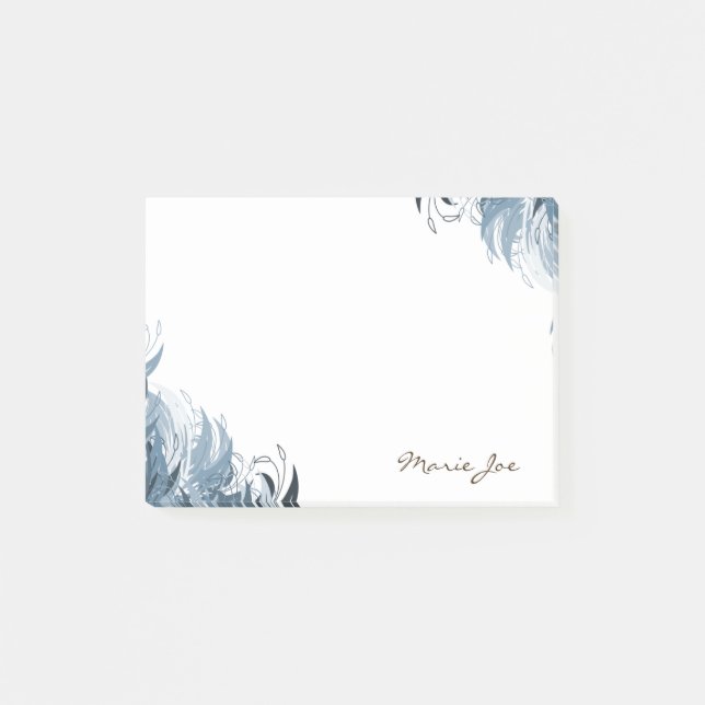 Pretty Floral Boarder Prints Personalised Post-it Notes (Front)