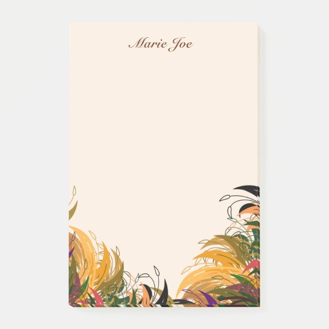 Pretty Floral Boarder Prints Personalised Post-it Notes (Front)