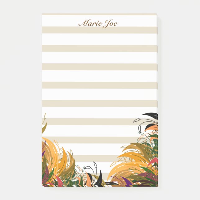 Pretty Floral Boarder Prints Personalised Post-it Notes (Front)