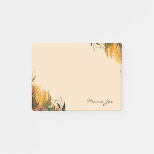 Pretty Floral Boarder Prints Personalised Post-it Notes