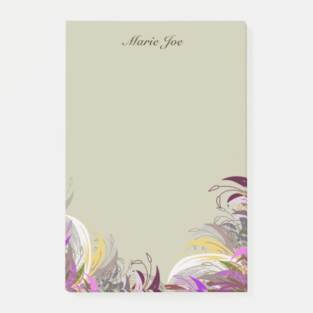 Pretty Floral Boarder Prints Personalised Post-it Notes (Front)