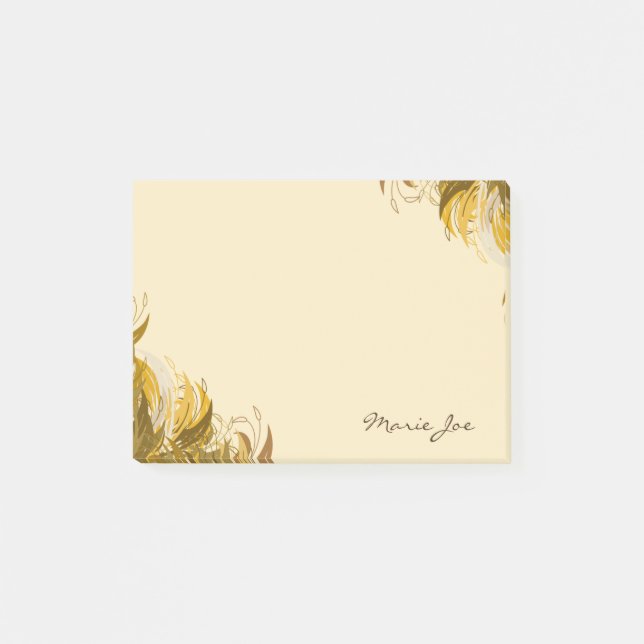 Pretty Floral Boarder Prints Personalised Post-it Notes (Front)