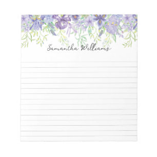 Pretty floral border custom notepad