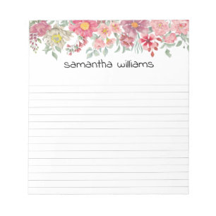 Pretty floral border custom notepad