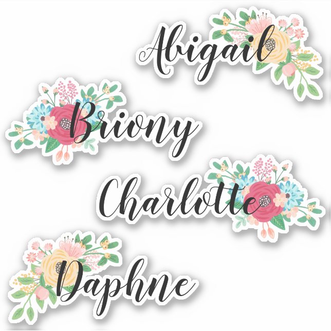 Pretty Floral Bouquet Add Calligraphy Name (Front)