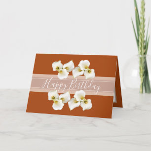 Pretty Floral Bouquet Lily Flower Orange Birthday Card