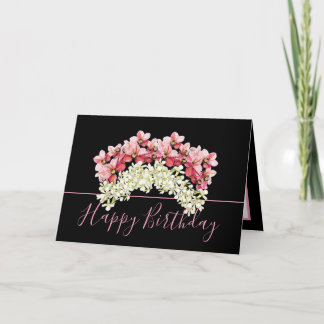 Pretty Floral Bouquet Orchid Crown Flower Birthday Card