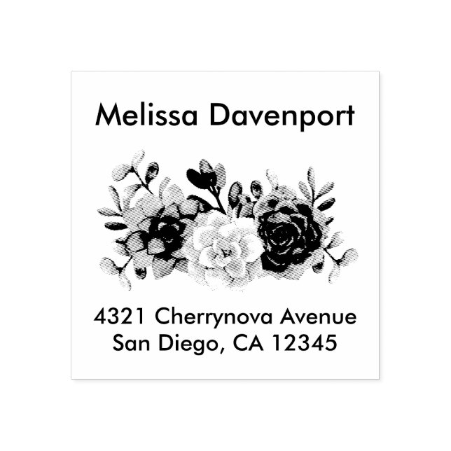 Pretty Floral Bouquet Rubber Stamp (Imprint)