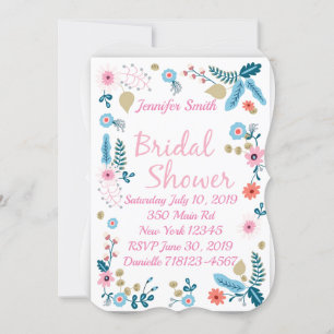 Pretty Floral Bridal Shower Invitation