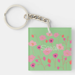 Pretty Floral Bridesmaid Gift Key Ring