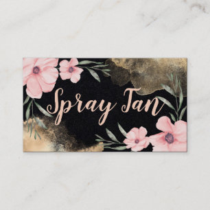 Pretty Floral Bronze Ink Mobile Spray Tan Business Card