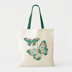 Pretty Floral Butterflies Tote Bag