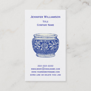 Pretty Floral CACHEPOT Elegant Pottery Flower Pot Business Card