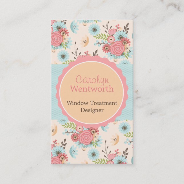Pretty Floral Custom Business Card (Front)