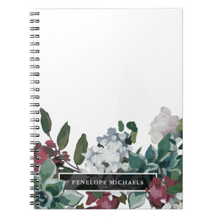 Pretty Floral Custom Name Personalised Notebook