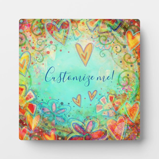 Pretty Floral Custom Name Quote Your Way  Plaque (Front)