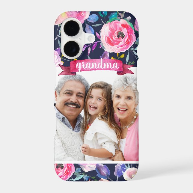 Pretty Floral Custom Photo Gift for Grandma (Back)