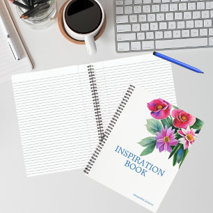Pretty Floral Cute Modern Spiral Notebook