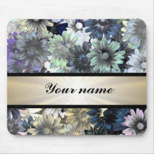 Pretty floral daisy pattern mouse mat