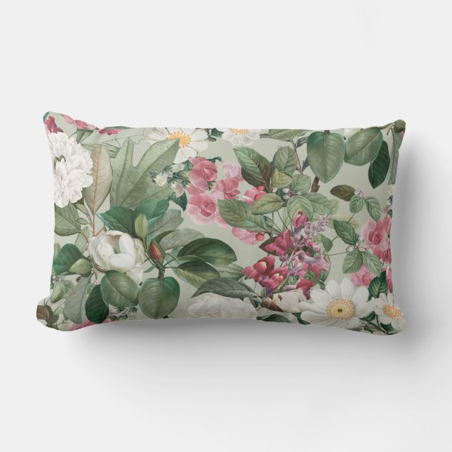 Pretty floral decorative eye-catching  lumbar cushion (Front)
