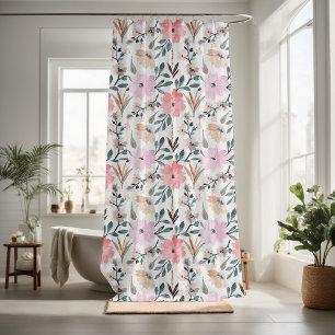 Pretty floral decorative eye-catching  shower curtain
