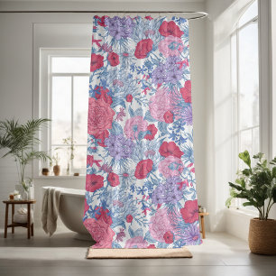 Pretty floral decorative eye-catching  shower curtain