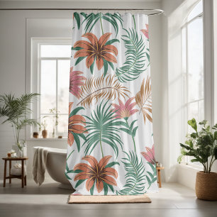 Pretty floral decorative eye-catching shower curtain