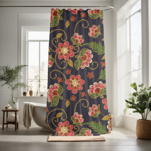 Pretty floral decorative eye-catching shower curtain