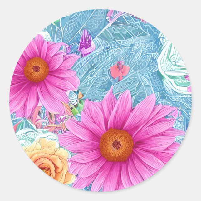 Pretty Floral Decorative Stickers (Front)