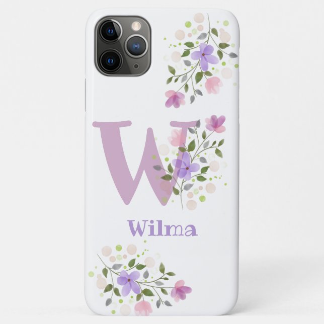 Pretty Floral Design Personalised Cell Phone Case (Back)
