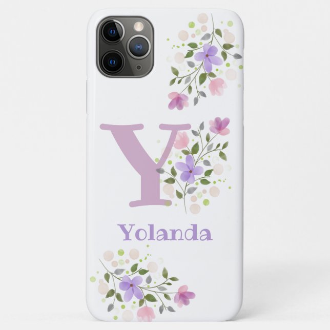 Pretty Floral Design Personalised Cell Phone Case (Back)