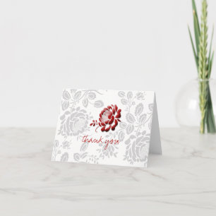 Pretty Floral Design Thank You Note Cards