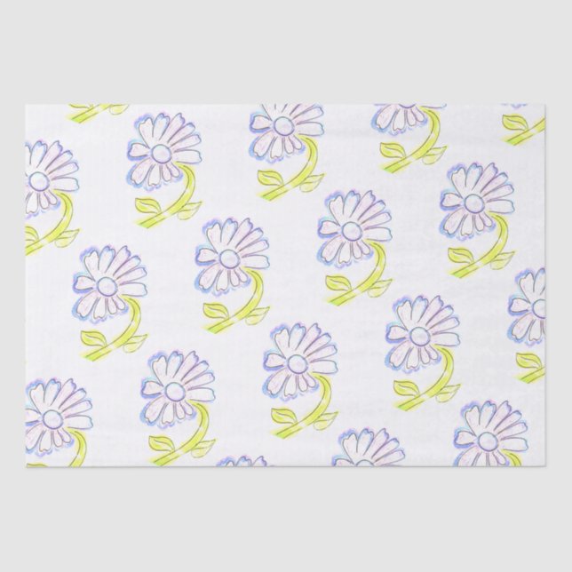 Pretty Floral Drawings  Tissue Paper (Front)