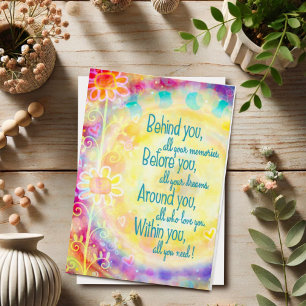 Pretty Floral Dreams Inspiring Graduation Quote Card