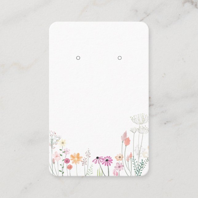 Pretty Floral Earring Display Cards for DIY Punch (Front)