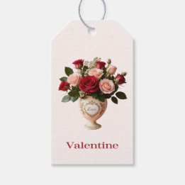 Pretty Floral Elegant Romantic Roses Valentine's Gift Tags