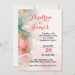 Pretty Floral Engagement Party Invitation