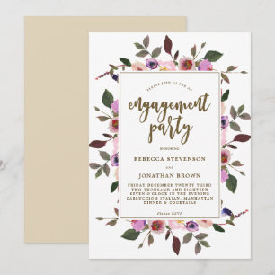 pretty floral engagement party invitation