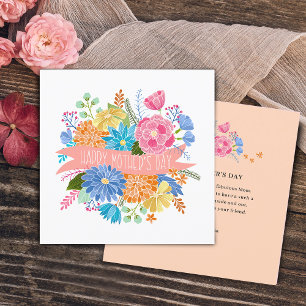 Pretty Floral Flower Bouquet Mother's Day Holiday Card