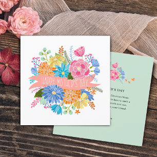 Pretty Floral Flower Bouquet Mother's Day Holiday Card